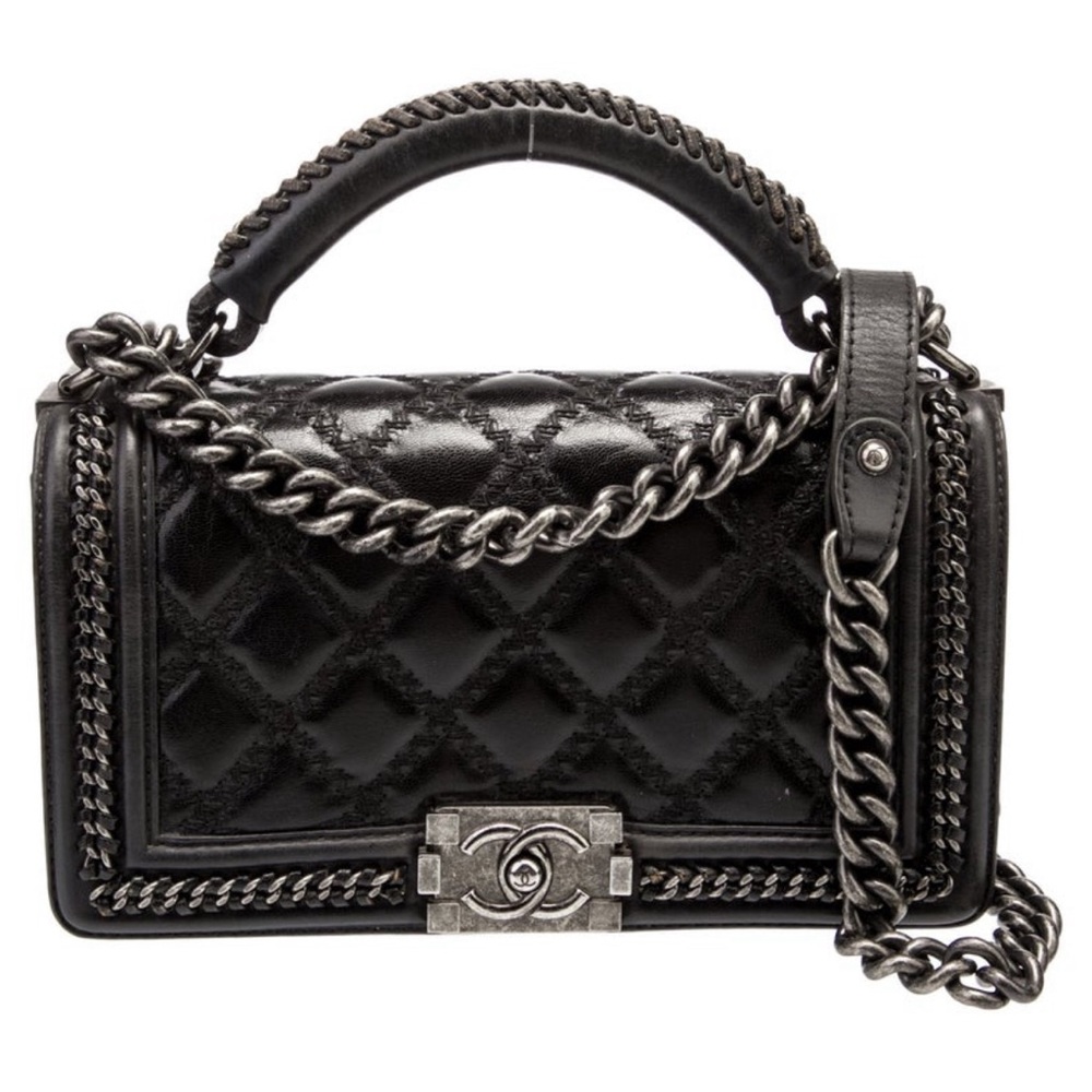Medium Chanel chain around top handle boy bag
